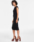 Women's Textured-Knit Cap-Sleeve Midi Dress