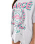 ASOS DESIGN oversized t-shirt with marche yacht club graphic in ice marl