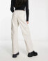 River Island straight cargo trouser in ecru