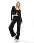 ASOS DESIGN Tall tie front pointelle crop cardigan in black