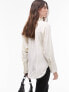 Topshop textured panel shirt in ivory