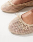 New Look wide fit embellished ballet flat in beige