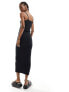 COLLUSION square neck cami maxi dress in black