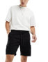 Bershka cargo pocket short in black