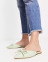 ASOS DESIGN London pointed bow ballet mules in green