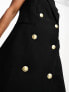 French Connection sleeveless button front blazer mini dress in black