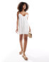 Rhythm classic tiered beach mini dress in white