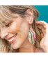 INK + ALLOY Rainbow Stripe Luxe Earring With Fringe 4.25"