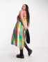 Native Youth Plus oversized gingham midaxi trapeze dress in multi