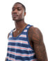 Polo Ralph Lauren icon logo multi stripe vest in mid blue