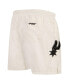 Men's Cream San Antonio Spurs Triple Tonal Woven Shorts