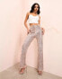 ASOS LUXE square sequin trousers in pink