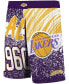 Men's Purple Los Angeles Lakers Hardwood Classics Jumbotron Sublimated Shorts