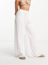 Iisla & Bird Exclusive beach drawstring trouser in white