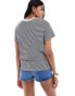 JDY boxy fit t-shirt in cream & navy stripe