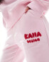 Kaiia design bubble logo wide leg joggers co-ord in pink and red