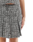 Kaiia boucle pleated mini skirt co-ord in grey