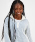 Juniors' Half-Zip Two-Tone-Knit Sweater