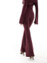 ASOS DESIGN slinky trouser co ord in wine