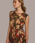 Donna Karan Women's Chiffon Floral Pleated Dress