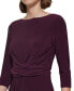 Women's 3/4-Sleeve Wrap-Waist Fit & Flare Dress