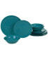 Teal Melamine 12-Pc. Dinnerware Set, Service for 4