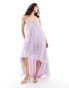 ASOS DESIGN chiffon trapeze maxi dress with raw edge in dusky lilac