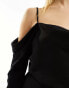 River Island cold shoulder slip dress in black