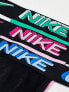 Nike Dri-Fit 3 pack microfibre jock straps in black, green and pink