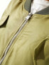 ONLY cropped high shine bomber jacket in khaki