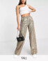 Missguided Tall wide leg trousers in snake print