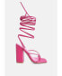 Pole dance lace up block heel sandals