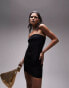 Topshop super soft shaping bandeau mini dress in black