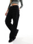 Monki Naoki loose fit low rise jeans in black