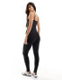 Pieces long unitard in black