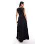 ASOS DESIGN crochet bodice maxi dress with tiered skirt in black