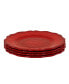 Red Crackle Salad Plates, Set of 4