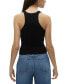 Women's Ribbed Sleeveless Button-Down V-Neck Top