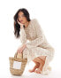 IIsla & Bird long sleeve maxi crochet beach dress in cream