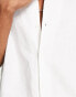 ASOS DESIGN regular fit linen shirt with revere collar in white