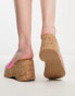 Madden Girl Zaharra cork platform sandal in hot pink