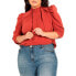 Plus Size Drape Front Blouse