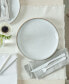 White Speckle Stoneware Coupe Dinner Plates, Set of 4