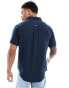 Superdry Studios casual linen shirt in navy