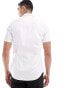 ASOS DESIGN slim sateen short sleeve shirt in white