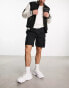 Pull&Bear utility cargo short in black