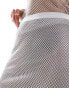 Amy Lynn Bethan rhinestone stretch net mini skirt co-ord in silver