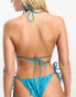 Candypants ombre triangle bikini top in teal