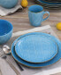 Ogee Pattern Miranda Embossed 16 Piece Stoneware Dinnerware Set, Service for 4