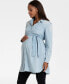 Women's Cotton Chambray Belted Maternity Tunic